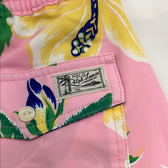 Ralph Lauren Pink Floral Swim Trunks - Picture 4 of 5